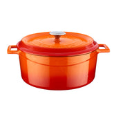 Round Orange Dutch Oven dia.11" h:5" 7 qt.
